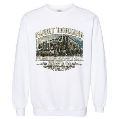 Men Funny Bandit Trucking 1977 Family Distressed Garment-Dyed Sweatshirt