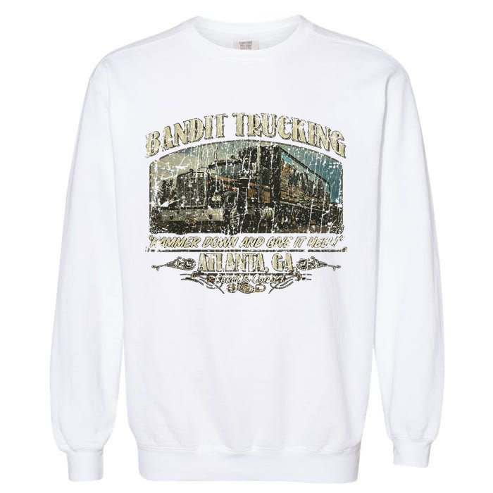 Men Funny Bandit Trucking 1977 Family Distressed Garment-Dyed Sweatshirt