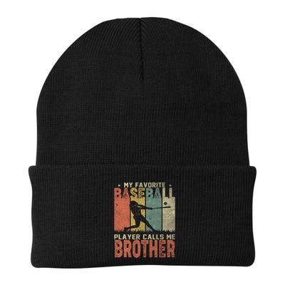 My Favorite Baseball Player Calls Me Brother Funny Baseball Gift Beanie
