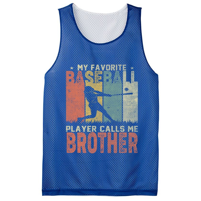 My Favorite Baseball Player Calls Me Brother Funny Baseball Gift Mesh Reversible Basketball Jersey Tank