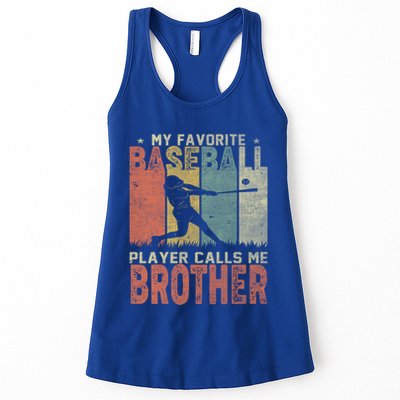 My Favorite Baseball Player Calls Me Brother Funny Baseball Gift Womens Tank Top