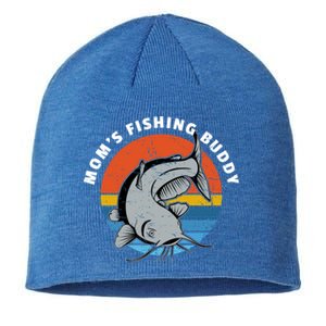 Mom's Fishing Buddy Catfish Graphic Gift Sustainable Beanie