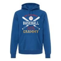 My Favorite Baseball Player Calls Me Grammy Baseball Cool Gift Premium Hoodie