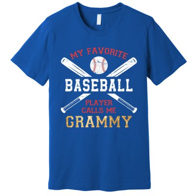 My Favorite Baseball Player Calls Me Grammy Baseball Cool Gift Premium T-Shirt