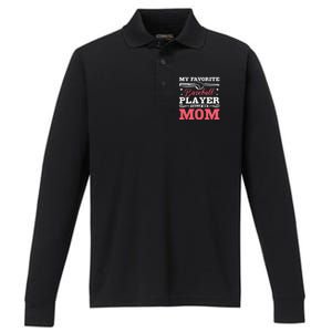 My Favorite Baseball Player Calls Me Mom Meaningful Gift Performance Long Sleeve Polo