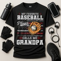 My Favorite Baseball Player Calls Me Grandpa Cooling Performance Crew T-Shirt