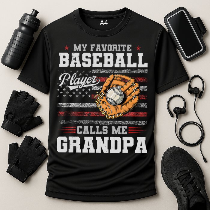 My Favorite Baseball Player Calls Me Grandpa Cooling Performance Crew T-Shirt