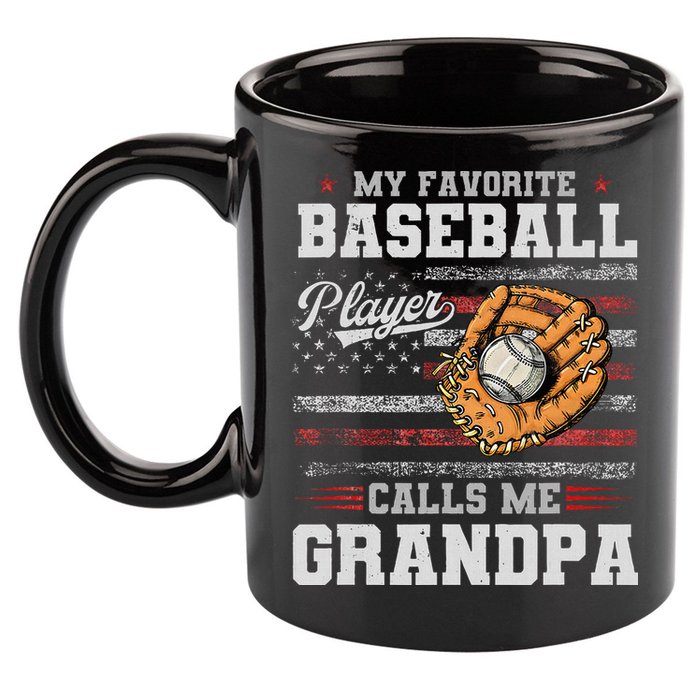 My Favorite Baseball Player Calls Me Grandpa 11oz C Handle Ceramic Mug