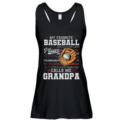 My Favorite Baseball Player Calls Me Grandpa Ladies Essential Flowy Tank