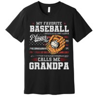My Favorite Baseball Player Calls Me Grandpa Premium T-Shirt