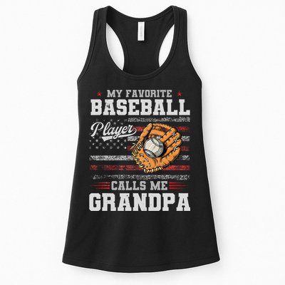 My Favorite Baseball Player Calls Me Grandpa Womens Tank Top