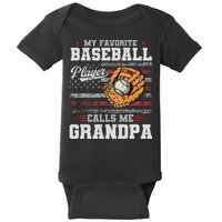 My Favorite Baseball Player Calls Me Grandpa Baby Bodysuit