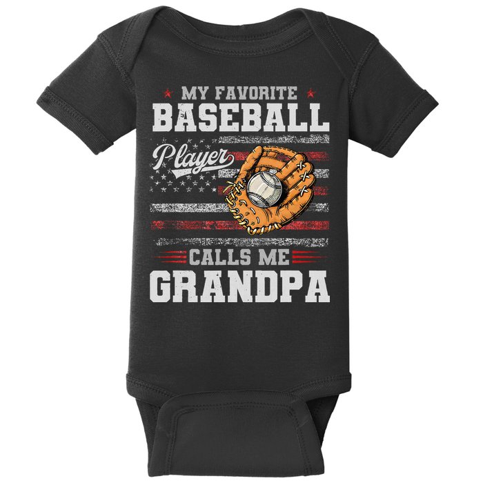 My Favorite Baseball Player Calls Me Grandpa Baby Bodysuit