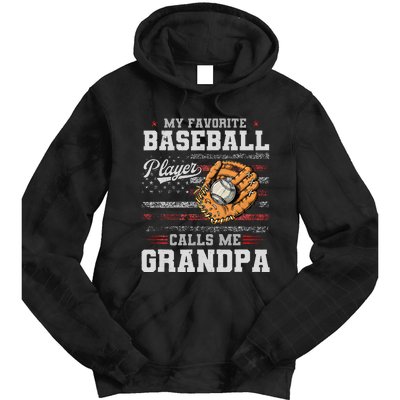 My Favorite Baseball Player Calls Me Grandpa Tie Dye Hoodie