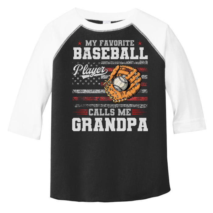 My Favorite Baseball Player Calls Me Grandpa Toddler Fine Jersey T-Shirt