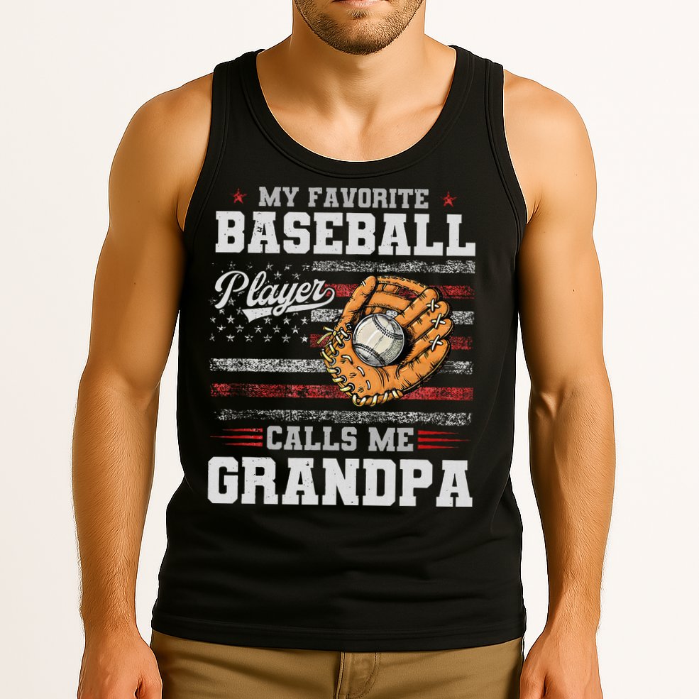 My Favorite Baseball Player Calls Me Grandpa Tank Top