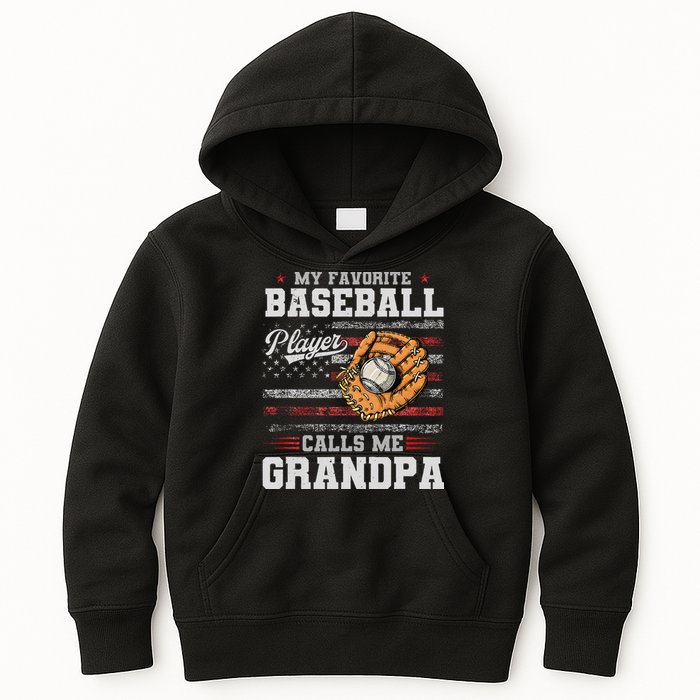 My Favorite Baseball Player Calls Me Grandpa Kids Hoodie