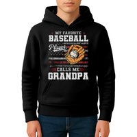 My Favorite Baseball Player Calls Me Grandpa Kids Hoodie