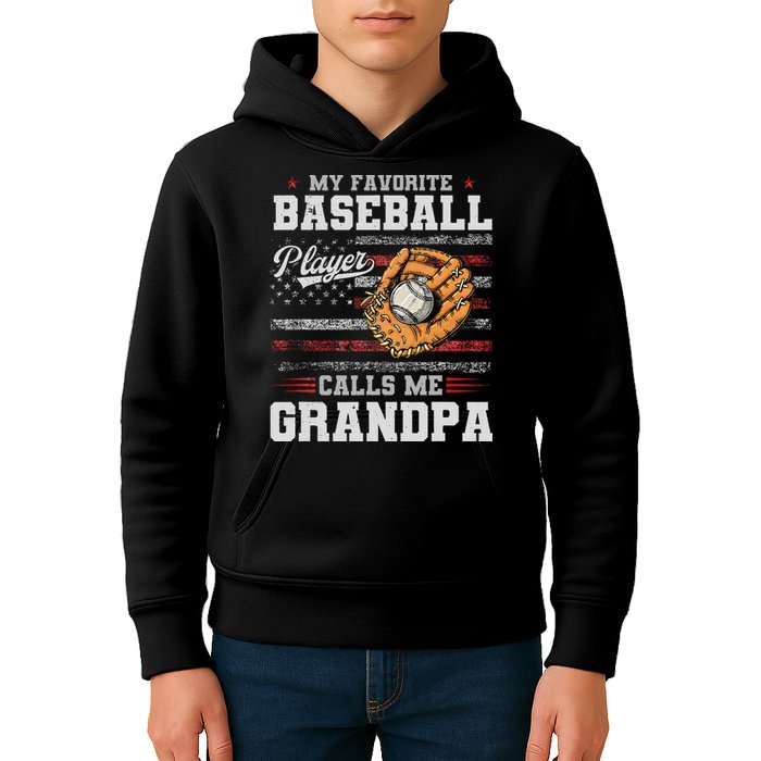 My Favorite Baseball Player Calls Me Grandpa Kids Hoodie