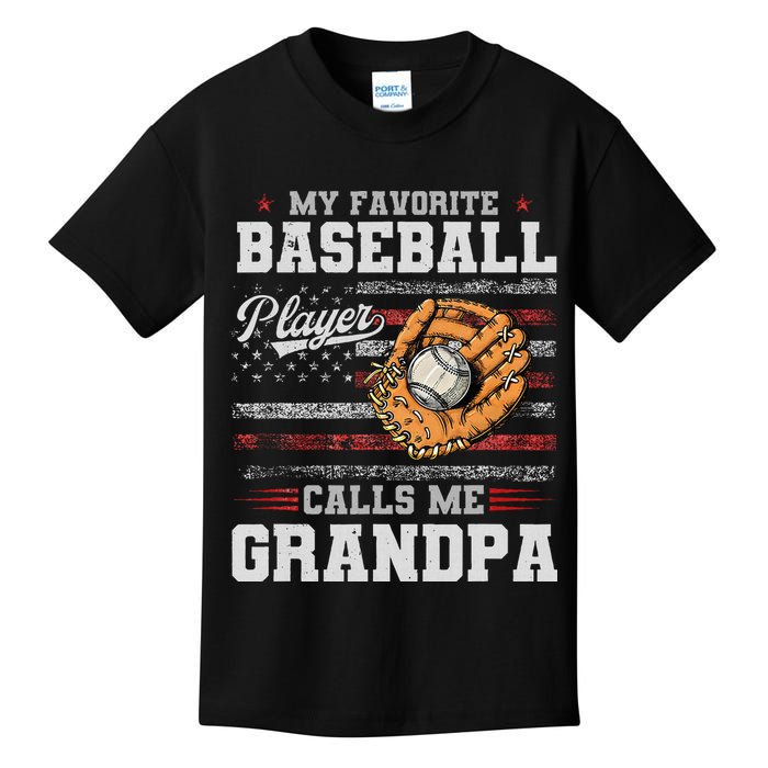 My Favorite Baseball Player Calls Me Grandpa Kids T-Shirt