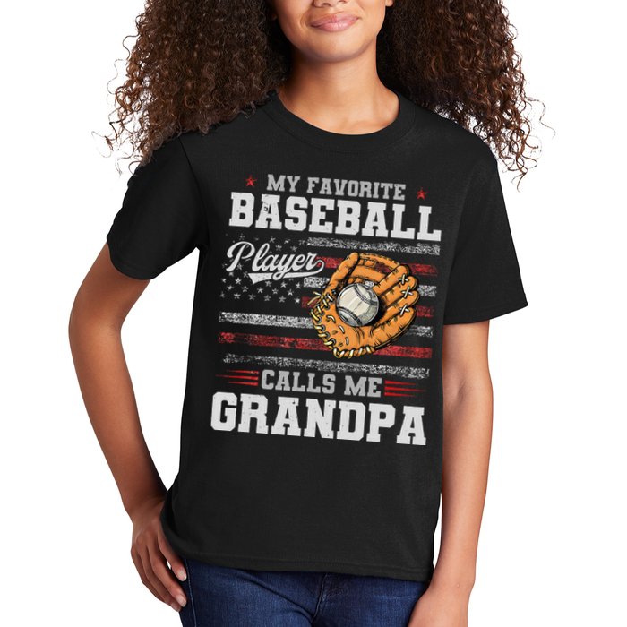 My Favorite Baseball Player Calls Me Grandpa Kids T-Shirt