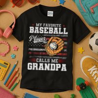 My Favorite Baseball Player Calls Me Grandpa Kids T-Shirt