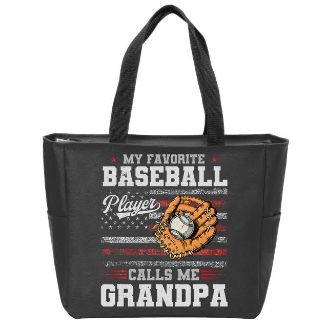 My Favorite Baseball Player Calls Me Grandpa Zip Tote Bag