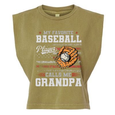 My Favorite Baseball Player Calls Me Grandpa Garment-Dyed Women's Muscle Tee