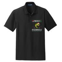 Merry Fishmas Bass Fish Fishing Christmas Ugly Sweater Xmas Sweat Dry Zone Grid Polo