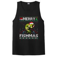 Merry Fishmas Bass Fish Fishing Christmas Ugly Sweater Xmas Sweat PosiCharge Competitor Tank