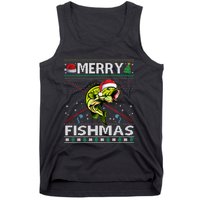 Merry Fishmas Bass Fish Fishing Christmas Ugly Sweater Xmas Sweat Tank Top