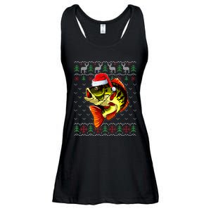 Merry Fishmas Bass Fish Fishing Christmas Ugly Sweater Xmas Ladies Essential Flowy Tank