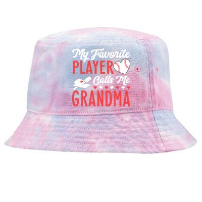 My Favorite Baseball Player Calls Me Grandma Baseball Gift Tie-Dyed Bucket Hat