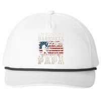 My Favorite Baseball Player Calls Me Papa American Flag Snapback Five-Panel Rope Hat