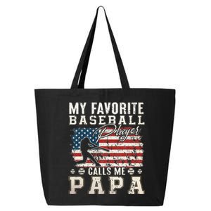 My Favorite Baseball Player Calls Me Papa American Flag 25L Jumbo Tote