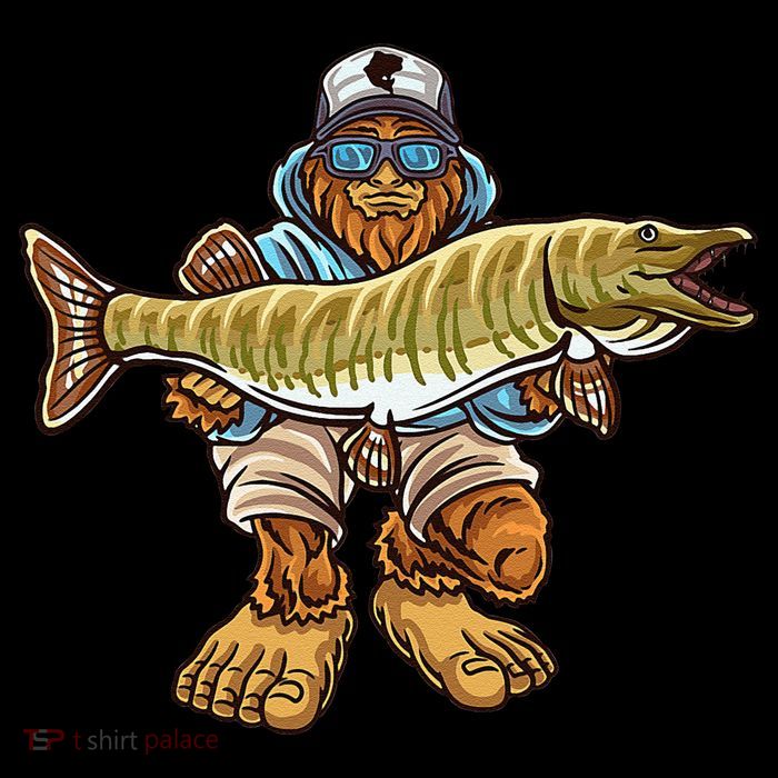 Muskie Fishing Bigfoot Musky Hunting Fishermen T-Shirt