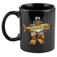 Muskie Fishing Bigfoot Musky Hunting Fishermen 11oz C Handle Ceramic Mug