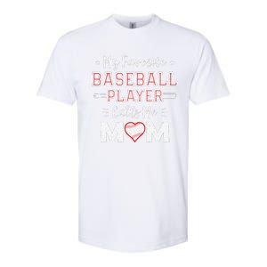 My Favorite Baseball Player Calls Me Mom Mom Baseball Softstyle CVC T-Shirt