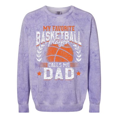 My Favorite Basketball Player Calls Me Dad Basketball Colorblast Crewneck Sweatshirt