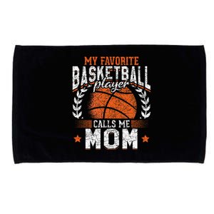 My Favorite Basketball Player Calls Me Mom Basketball Microfiber Hand Towel