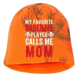 My Favorite Baseball Player Calls Me Mom Mothers Day Funny Gift Kati - Camo Knit Beanie