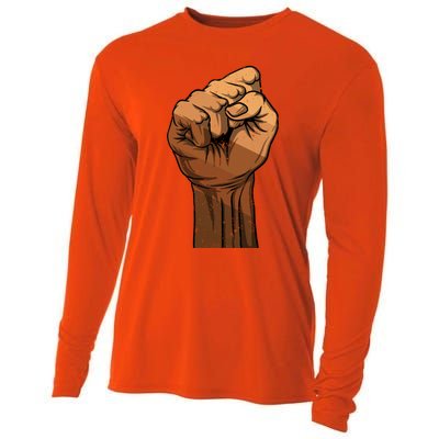 Melanin Fist Black History African American Juneteenth Meaningful Gift Cooling Performance Long Sleeve Crew