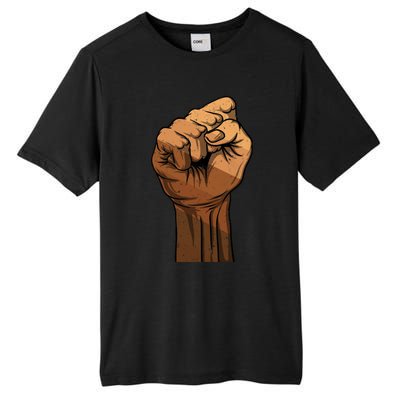 Melanin Fist Black History African American Juneteenth Meaningful Gift Tall Fusion ChromaSoft Performance T-Shirt