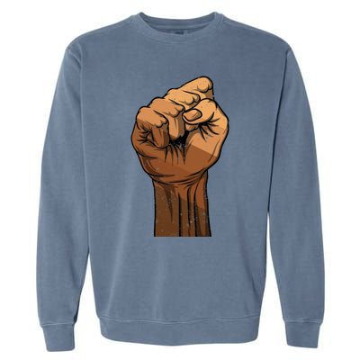 Melanin Fist Black History African American Juneteenth Meaningful Gift Garment-Dyed Sweatshirt