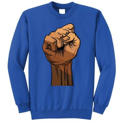 Melanin Fist Black History African American Juneteenth Meaningful Gift Tall Sweatshirt