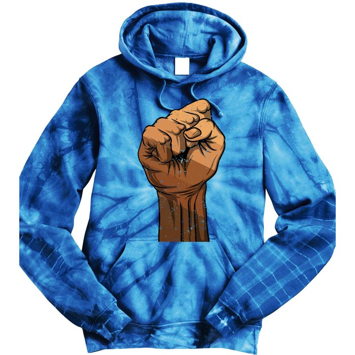 Melanin Fist Black History African American Juneteenth Meaningful Gift Tie Dye Hoodie