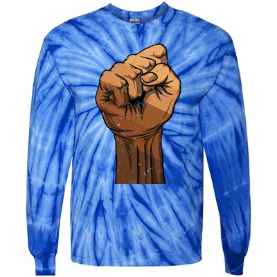 Melanin Fist Black History African American Juneteenth Meaningful Gift Tie-Dye Long Sleeve Shirt