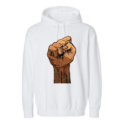 Melanin Fist Black History African American Juneteenth Meaningful Gift Garment-Dyed Fleece Hoodie