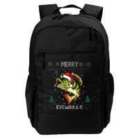 Merry Fishmas Bass Fish Fishing Christmas Ugly Sweater Xmas  Daily Commute Backpack