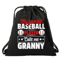 My Favorite Baseball Player Calls Me Granny Mother's Day Drawstring Bag